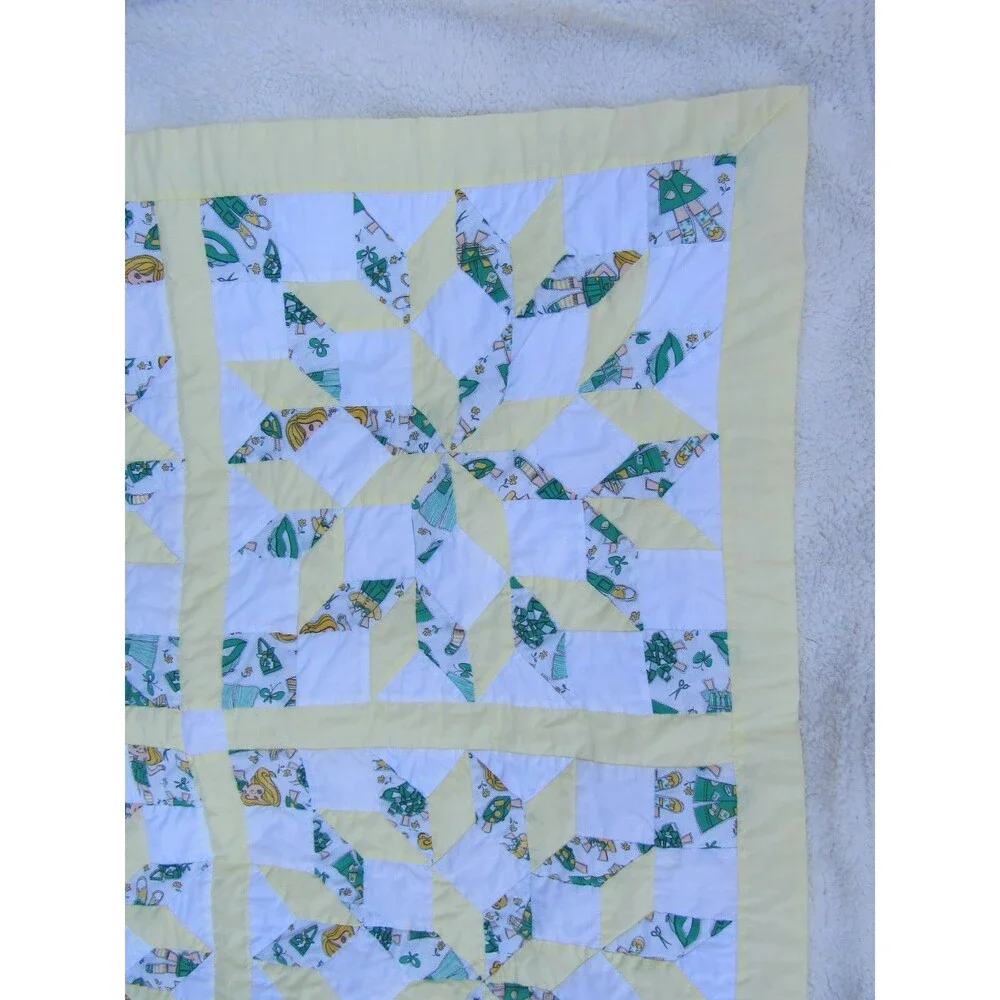 Quilt Doll Making Pattern Handmade Joycer Baby Blanket Yellow Washable Vintage